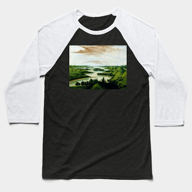 George Catlin View from Floyd's Grave, 1300 Miles above St. Louis Baseball T-Shirt by pdpress